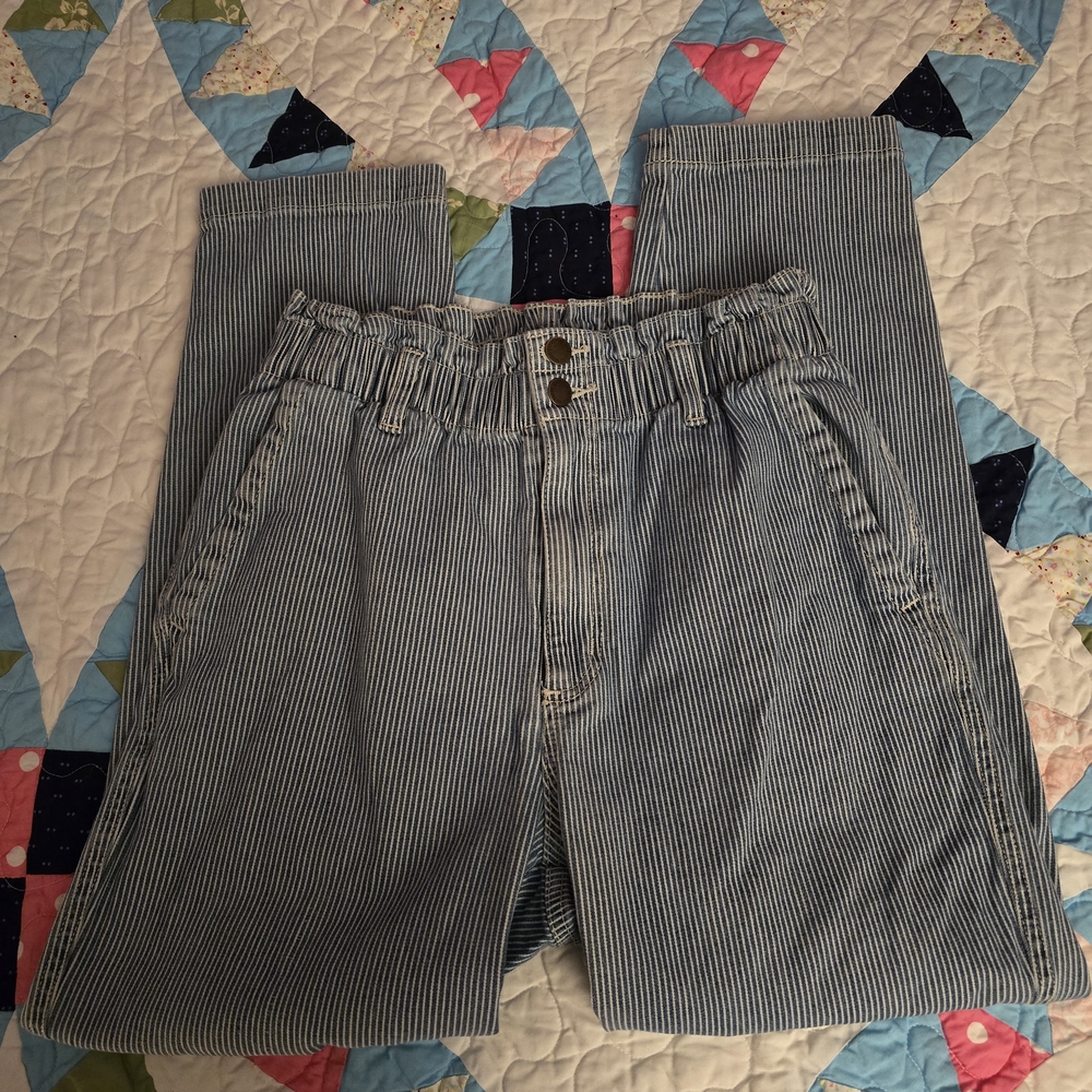 Universal Thread Blue and White Striped High Rise Jeans